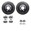 8512-74255 Drilled/Slotted Brake Rotors w/5000 Advanced Brake Pads Kit & Hardware [Black], 2001-2003 Audi/Volkswagen, Position:  - image 1