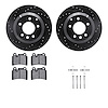8512-74405 Drilled/Slotted Brake Rotors w/5000 Advanced Brake Pads Kit & Hardware [Black], 2008-2009 Audi/Volkswagen, Position:  - image 1
