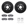 8512-75000 Drilled/Slotted Brake Rotors w/5000 Advanced Brake Pads Kit & Hardware [Black], 1990-1990 Lexus/Toyota/Scion, Positio - image 1
