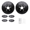 8512-75005 Drilled/Slotted Brake Rotors w/5000 Advanced Brake Pads Kit & Hardware [Black], 1992-2000 Lexus/Toyota/Scion, Positio - image 1