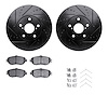 8512-75006 Drilled/Slotted Brake Rotors w/5000 Advanced Brake Pads Kit & Hardware [Black], 1993-1994 Lexus/Toyota/Scion, Positio - image 1