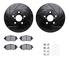 8512-75007 Drilled/Slotted Brake Rotors w/5000 Advanced Brake Pads Kit & Hardware [Black], 1993-2010 Lexus/Toyota/Scion, Positio - image 1