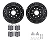8512-75010 Drilled/Slotted Brake Rotors w/5000 Advanced Brake Pads Kit & Hardware [Black], 1998-2010 Lexus/Toyota/Scion, Positio - image 1