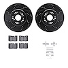 8512-75011 Drilled/Slotted Brake Rotors w/5000 Advanced Brake Pads Kit & Hardware [Black], 1995-2000 Lexus/Toyota/Scion, Positio - image 1