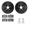 8512-75012 Drilled/Slotted Brake Rotors w/5000 Advanced Brake Pads Kit & Hardware [Black], 2001-2006 Lexus/Toyota/Scion, Positio - image 1