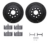 8512-75013 Drilled/Slotted Brake Rotors w/5000 Advanced Brake Pads Kit & Hardware [Black], 2001-2006 Lexus/Toyota/Scion, Positio - image 1