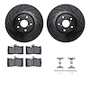 8512-75014 Drilled/Slotted Brake Rotors w/5000 Advanced Brake Pads Kit & Hardware [Black], 2006-2020 Lexus/Toyota/Scion, Positio - image 1