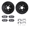 8512-75016 Drilled/Slotted Brake Rotors w/5000 Advanced Brake Pads Kit & Hardware [Black], 2006-2015 Lexus/Toyota/Scion, Positio - image 1