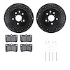 8512-75017 Drilled/Slotted Brake Rotors w/5000 Advanced Brake Pads Kit & Hardware [Black], 2006-2013 Lexus/Toyota/Scion, Positio - image 1