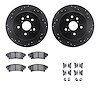 8512-75018 Drilled/Slotted Brake Rotors w/5000 Advanced Brake Pads Kit & Hardware [Black], 2014-2015 Lexus/Toyota/Scion, Positio - image 1