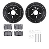 8512-75019 Drilled/Slotted Brake Rotors w/5000 Advanced Brake Pads Kit & Hardware [Black], 2006-2013 Lexus/Toyota/Scion, Positio - image 1