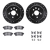 8512-75020 Drilled/Slotted Brake Rotors w/5000 Advanced Brake Pads Kit & Hardware [Black], 2014-2015 Lexus/Toyota/Scion, Positio - image 1