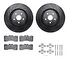 8512-75028 Drilled/Slotted Brake Rotors w/5000 Advanced Brake Pads Kit & Hardware [Black], 2010-2017 Lexus/Toyota/Scion, Positio - image 1