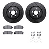 8512-75029 Drilled/Slotted Brake Rotors w/5000 Advanced Brake Pads Kit & Hardware [Black], Fits Select Lexus/Toyota/Scion, Posit - image 1