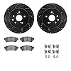 8512-75033 Drilled/Slotted Brake Rotors w/5000 Advanced Brake Pads Kit & Hardware [Black], 2013-2020 Lexus/Toyota/Scion, Positio - image 1