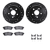 8512-75034 Drilled/Slotted Brake Rotors w/5000 Advanced Brake Pads Kit & Hardware [Black], 2015-2021 Lexus/Toyota/Scion, Positio - image 1