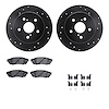 8512-75035 Drilled/Slotted Brake Rotors w/5000 Advanced Brake Pads Kit & Hardware [Black], Fits Select Lexus/Toyota/Scion, Posit