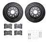 8512-75096 Drilled/Slotted Brake Rotors w/5000 Advanced Brake Pads Kit & Hardware [Black], 2007-2017 Lexus/Toyota/Scion, Positio - image 1