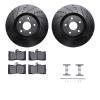 8512-75124 Drilled/Slotted Brake Rotors w/5000 Advanced Brake Pads Kit & Hardware [Black], 2009-2011 Lexus/Toyota/Scion, Positio - image 1