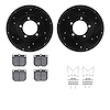 8512-76006 Drilled/Slotted Brake Rotors w/5000 Advanced Brake Pads Kit & Hardware [Black], 1975-1983 Lexus/Toyota/Scion, Positio - image 1