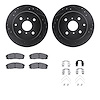 8512-76018 Drilled/Slotted Brake Rotors w/5000 Advanced Brake Pads Kit & Hardware [Black], 1984-1987 Lexus/Toyota/Scion, Positio - image 1