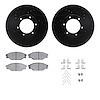 8512-76047 Drilled/Slotted Brake Rotors w/5000 Advanced Brake Pads Kit & Hardware [Black], 1989-1993 Lexus/Toyota/Scion, Positio - image 1