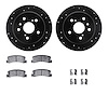 8512-76056 Drilled/Slotted Brake Rotors w/5000 Advanced Brake Pads Kit & Hardware [Black], 1992-1996 Lexus/Toyota/Scion, Positio - image 1