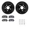 8512-76058 Drilled/Slotted Brake Rotors w/5000 Advanced Brake Pads Kit & Hardware [Black], 2000-2003 Lexus/Toyota/Scion, Positio - image 1