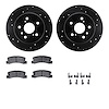 8512-76060 Drilled/Slotted Brake Rotors w/5000 Advanced Brake Pads Kit & Hardware [Black], 1992-2003 Lexus/Toyota/Scion, Positio