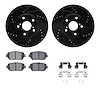 8512-76062 Drilled/Slotted Brake Rotors w/5000 Advanced Brake Pads Kit & Hardware [Black], 2004-2004 Lexus/Toyota/Scion, Positio - image 1