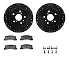 8512-76063 Drilled/Slotted Brake Rotors w/5000 Advanced Brake Pads Kit & Hardware [Black], 1999-2003 Lexus/Toyota/Scion, Positio