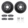 8512-76071 Drilled/Slotted Brake Rotors w/5000 Advanced Brake Pads Kit & Hardware [Black], 1995-1999 Lexus/Toyota/Scion, Positio - image 2