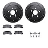 8512-76078 Drilled/Slotted Brake Rotors w/5000 Advanced Brake Pads Kit & Hardware [Black], 1998-1999 Lexus/Toyota/Scion, Positio - image 1