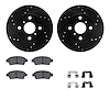 8512-76086 Drilled/Slotted Brake Rotors w/5000 Advanced Brake Pads Kit & Hardware [Black], 2000-2000 Lexus/Toyota/Scion, Positio - image 1
