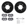 8512-76088 Drilled/Slotted Brake Rotors w/5000 Advanced Brake Pads Kit & Hardware [Black], 1990-1992 Lexus/Toyota/Scion, Positio - image 1