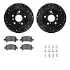 8512-76089 Drilled/Slotted Brake Rotors w/5000 Advanced Brake Pads Kit & Hardware [Black], 2000-2004 Lexus/Toyota/Scion, Positio - image 1