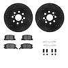 8512-76092 Drilled/Slotted Brake Rotors w/5000 Advanced Brake Pads Kit & Hardware [Black], 2000-2005 Lexus/Toyota/Scion, Positio - image 1