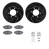 8512-76097 Drilled/Slotted Brake Rotors w/5000 Advanced Brake Pads Kit & Hardware [Black], 1993-1998 Lexus/Toyota/Scion, Positio - image 1