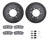 8512-76098 Drilled/Slotted Brake Rotors w/5000 Advanced Brake Pads Kit & Hardware [Black], 1993-1997 Lexus/Toyota/Scion, Positio - image 1