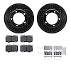8512-76115 Drilled/Slotted Brake Rotors w/5000 Advanced Brake Pads Kit & Hardware [Black], 1998-2007 Lexus/Toyota/Scion, Positio - image 1