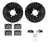 8512-76123 Drilled/Slotted Brake Rotors w/5000 Advanced Brake Pads Kit & Hardware [Black], 1980-1980 Lexus/Toyota/Scion, Positio - image 1