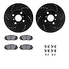 8512-76128 Drilled/Slotted Brake Rotors w/5000 Advanced Brake Pads Kit & Hardware [Black], 2012-2019 Lexus/Toyota/Scion, Positio - image 1