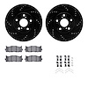 8512-76137 Drilled/Slotted Brake Rotors w/5000 Advanced Brake Pads Kit & Hardware [Black], 2007-2018 Lexus/Toyota/Scion, Positio - image 1