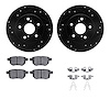 8512-76141 Drilled/Slotted Brake Rotors w/5000 Advanced Brake Pads Kit & Hardware [Black], 2008-2018 Multiple Makes/Models, Posi - image 1