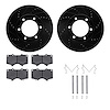 8512-76145 Drilled/Slotted Brake Rotors w/5000 Advanced Brake Pads Kit & Hardware [Black], 2000-2007 Lexus/Toyota/Scion, Positio - image 1