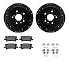 8512-76150 Drilled/Slotted Brake Rotors w/5000 Advanced Brake Pads Kit & Hardware [Black], 2004-2009 Lexus/Toyota/Scion, Positio - image 1