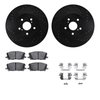 8512-76151 Drilled/Slotted Brake Rotors w/5000 Advanced Brake Pads Kit & Hardware [Black], 2004-2009 Lexus/Toyota/Scion, Positio - image 2