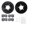 8512-76161 Drilled/Slotted Brake Rotors w/5000 Advanced Brake Pads Kit & Hardware [Black], Fits Select Lexus/Toyota/Scion, Posit - image 1