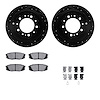 8512-76163 Drilled/Slotted Brake Rotors w/5000 Advanced Brake Pads Kit & Hardware [Black], Fits Select Lexus/Toyota/Scion, Posit - image 1