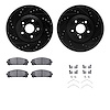 8512-76164 Drilled/Slotted Brake Rotors w/5000 Advanced Brake Pads Kit & Hardware [Black], 2008-2021 Lexus/Toyota/Scion, Positio - image 1